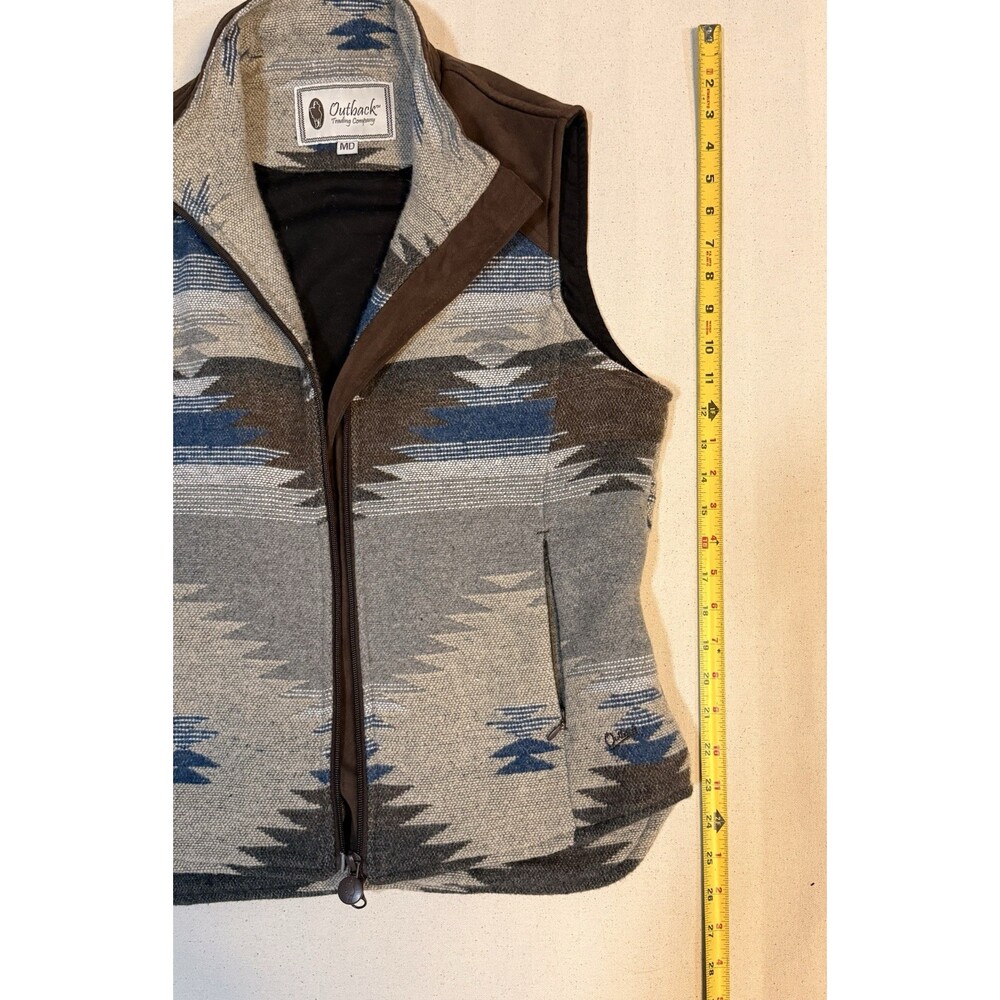 Vintage Aztec Wool Vest Pull Over-Size M Outback Trading Co. Western Wear Aztec - Picture 8 of 14